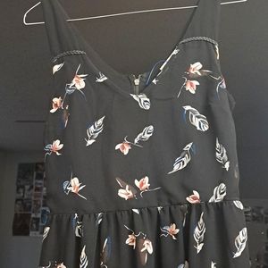 Dex PS black dress with beautiful print NWOT